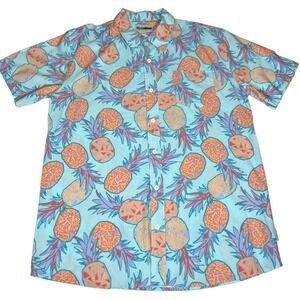 Tipsy Elves Men's Hawaiian Shirt Pineapple Print Tropical Size XL